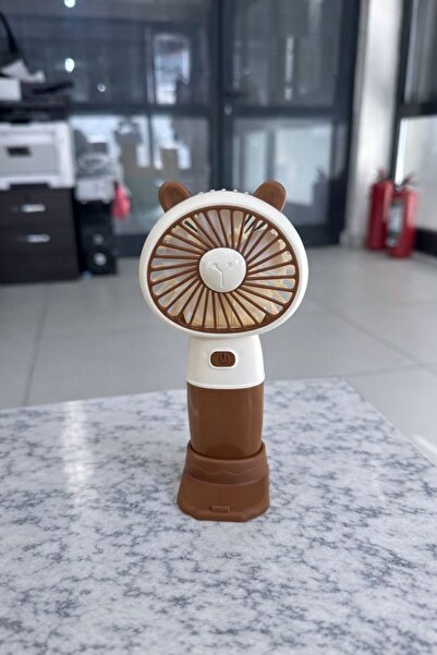 nesnelgift Mini Taşınabilir Sessiz El Fanı KAHVERENGİ Y35