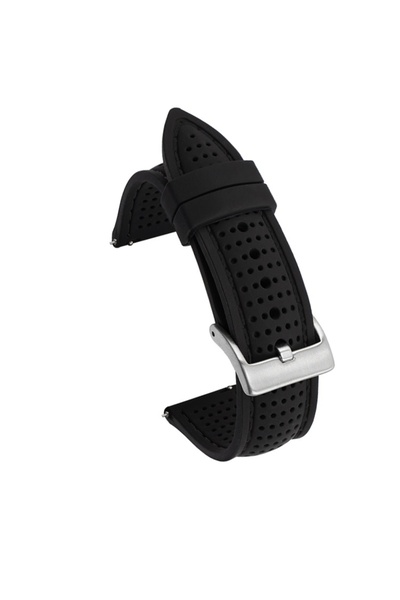 Choice8 22mm Black Black Soft Silicone Watch Strap 20mm 22mm 24mm Men Women S...