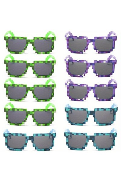 Choice 10pcs gpb 10-Pack 8-Bit Pixel Gamer Glasses, Plastic Frame Decorative ...