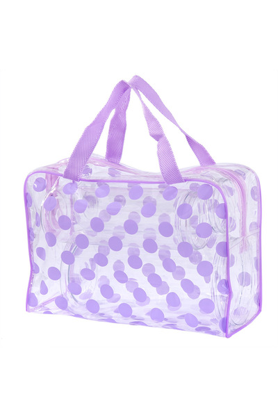 choice2 Purple HOMEFISH Transparent polka dot women's makeup bag Waterproof P...