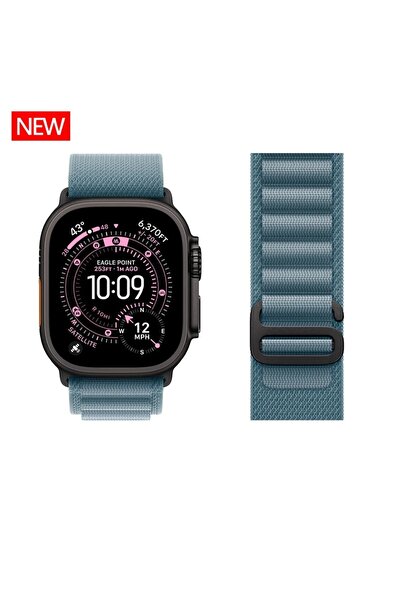 Choice5 44 45 49 S10-11-46MM Light Blue-black Alpine Loop Strap for Watch Ult...