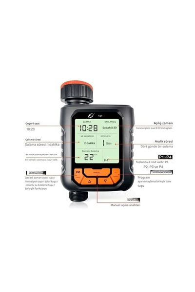 Fujin HMC FJKM006C-1R Sulama zamanlayıcısı Büyük LCD Ekran su geçirmez IP65