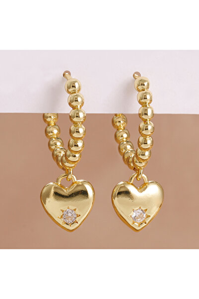 Choice1 gold-white-2PCS 2PCS New Arrival Simple Zircon Round Bead Heart Penda...