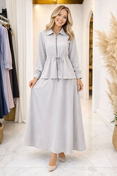 moda paketi Γυναικείο Σετ Modal με Φερμουάρ και Κορδόνι στη Μέση – Κομψός Συν...