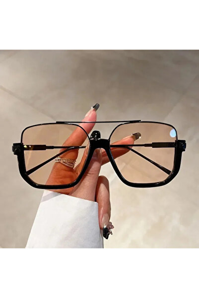 choice2 Black Tea Trendy Polygonal Punk Sunglasses Oversized Goggle Advanced ...