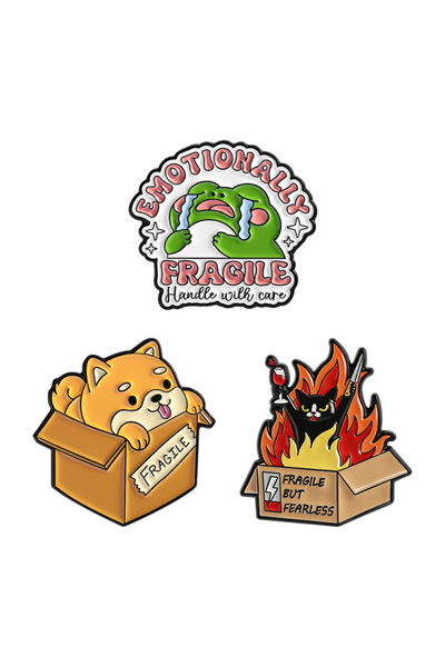 Choice20 AB3112 3-7pcs/sets Cartoon Anime Middle Finger Rude Cat Enamel Pins ...