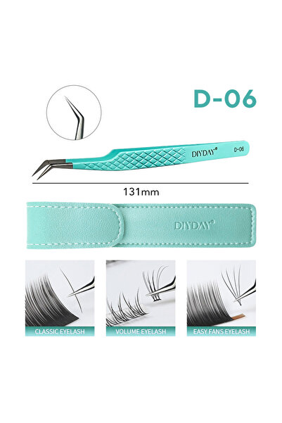 Choice3 ملقط D-06 من DIYDAY مضاد للانزلاق لتمديد الرموش، ملقط حواجب بطرف من ا...
