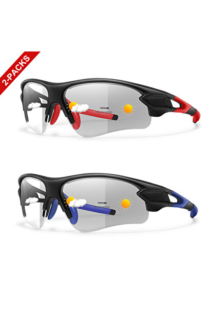 Choice3 WN12-13 2 Packs Photochromic Sunglasses for Men Women Outdoor Sports ...