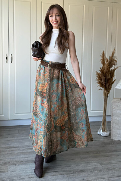 Dilay Gökoğlu Butik Φούστα μίντι με ζώνη και επένδυση