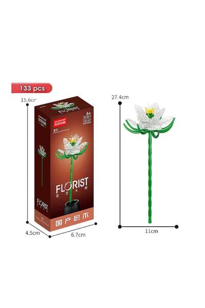 Toyska Renkli Işıklı Çiçek Yapım Seti --EPIPHYLLUM OXYPETALUM 133 Parça