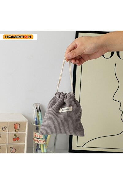 Choice حقيبة HOMEFISH رمادية من قماش الكوردروي برباط، هدية عيد الميلاد، منظم ...