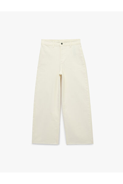 Koton Κανονική Φόρμα Άνετης Μέσης χωρίς στρίφωμα Παντελόνι Τζιν - Culoette Jean