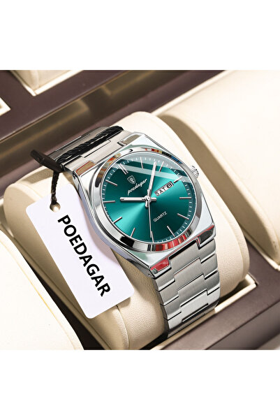 choice2 930 Silver Green Luxury Men Watch Stainless Steel Waterproof Luminous...