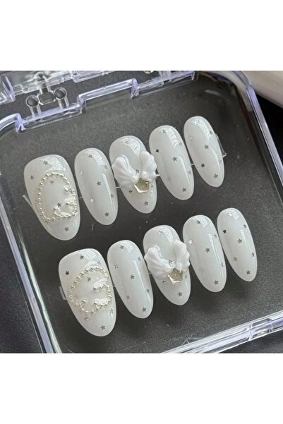 Choice5 SJ0484-M 10 قطع من الأظافر الاصطناعية المضغوطة يدويًا على شكل اللوز، ...