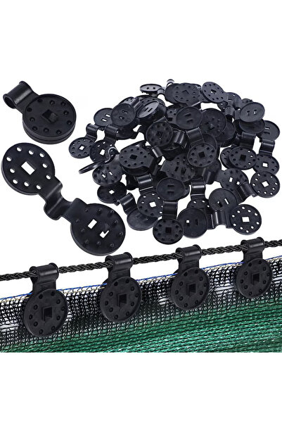 OEM Set de 100 de cleme rotunde din plastic negru, reutilizabile, pentru plas...