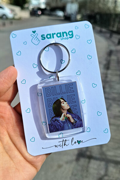 SARANG Şeffaf Çerçeve Anahtarlık - Blue Billie Eilish