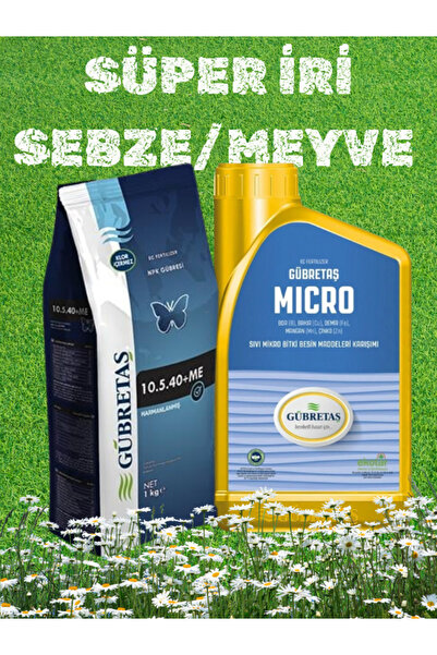 SUPER LARGE VEGETABLE FRUIT SET 10.5.40+ME 1 KG - MİCRO 1 LT Flower Tree Grass Care Foliar Fertilizer Set