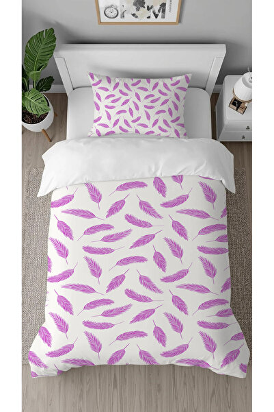 GREENDECOR Flamingo Pink Patterned Digital Printed Special Design Single Duve...