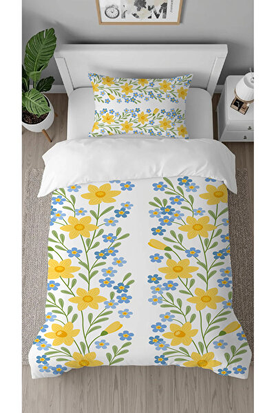 GREENDECOR Flowers and Leaf Pattern Digital Printed Special Design Stylish Si...