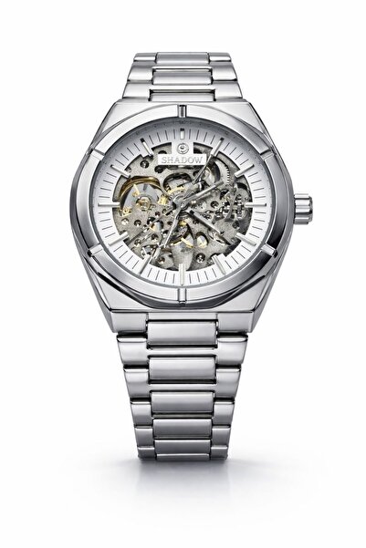 SHADOW Legacy Automatic Skeleton Watch for Men Stainless Steel Strap Silver D...