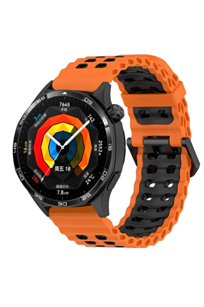 choice2 حزام سيليكون برتقالي أسود مقاس 22 مم لـ GT6 Pro-GT5 Pro 46mm، مناسب ل...
