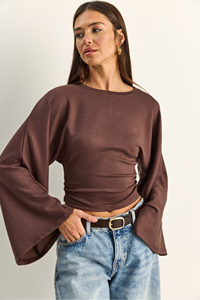 Bianco Lucci Μπλούζα - Καφέ - Ευθεία