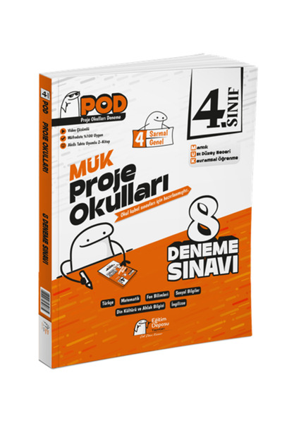Gizli Yayınları Eğitim Deposu 4. Sınıf MÜK Proje Okulları 8 Deneme