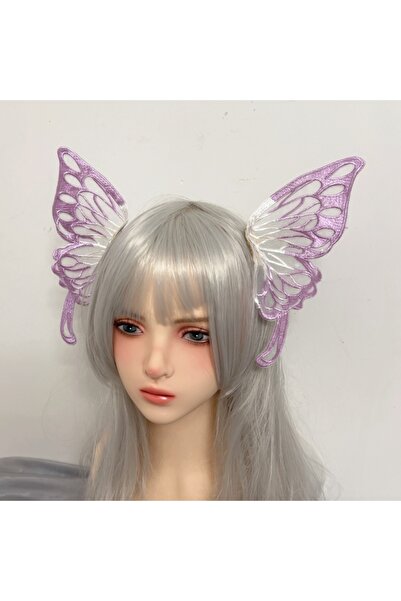 choice2 Lavender Gothic Cosplay Black Butterfly Hair Clip Goth Barrettes Bat ...