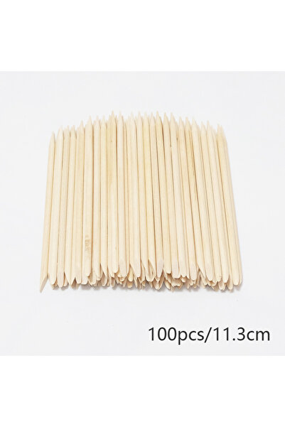 choice2 100Pcs 11.3cm Nail Cuticle Pusher Orange Wood Sticks Nail Manicures R...