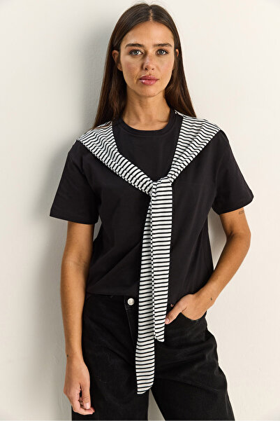 Bianco Lucci T-Shirt - Μαύρο - Ευθεία