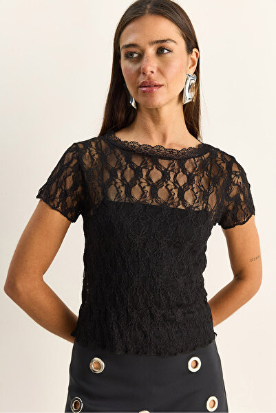 Bianco Lucci Μπλούζα - Μαύρο - Ευθεία