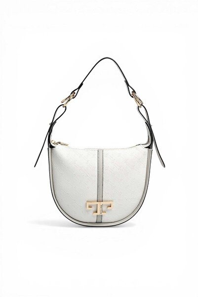 Silver Polo Silver & Polo Sp1270 Women's Shoulder Bag with Logo White-Grey