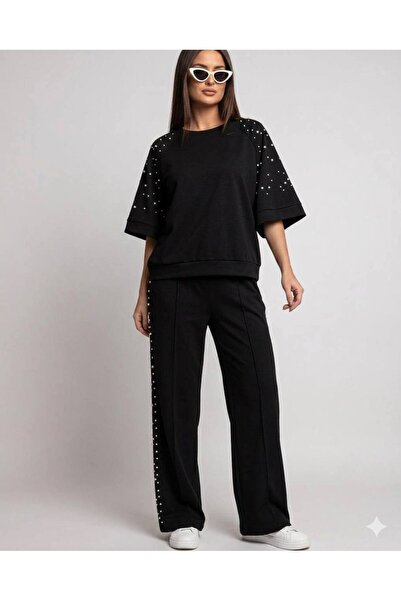 MAXORA SHOP Σετ δύο τεμαχίων - Μαύρο - Ευθεία