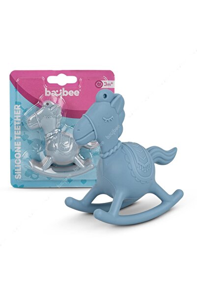 BAYBEE Silicone Baby Teether, BPA-Free Gum Soother, Easy Grip, 6–12 Months Blue
