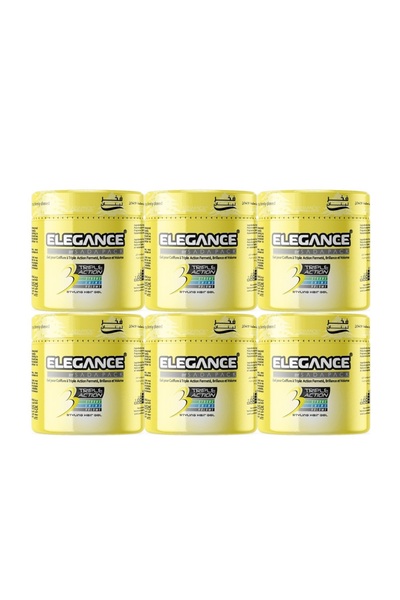 Elsada Triple Action Hair Gel – Yellow, 250ml (Pack of 6)