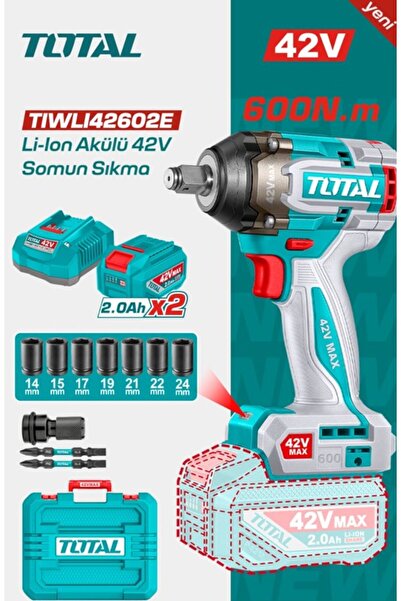 TOTAL 42V Somun Sökme Makinesi Li-ion Akülü Çift Akü TIWLI42602E