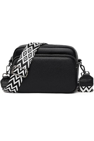 OEM Geanta dama din piele naturala, Crossbody, 4 compartimente, Curea reglabi...