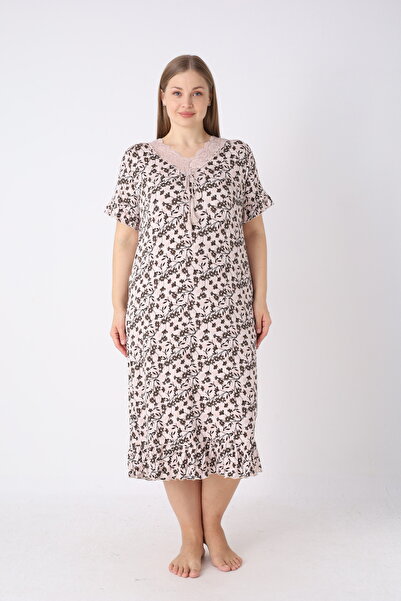 JENİKA Νυχτικό plus size - Κρέμα - Πρότυπο