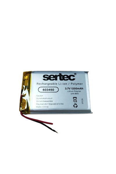 Genel Markalar Sertec 603450 3.7v 1200 Mah Li-polymer Pil (devreli/1.5a)
