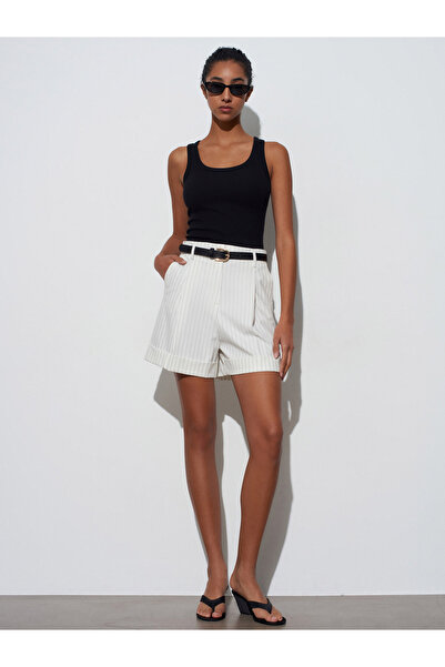 Dilvin Σορτς - Λευκό - Υψηλή μέση