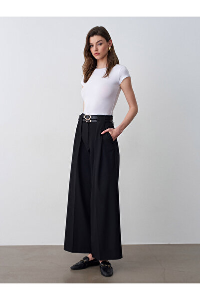 Dilvin Παντελόνι - Μαύρο - Πλισέ