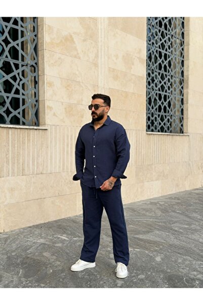 PEERLESS STORE Muslin Fabric Oversize Pants & Shirt Set