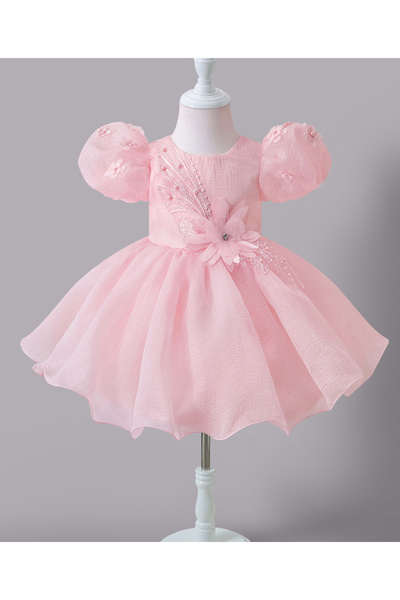 Mark & Mia Embroidered Short Sleeves Dress with Floral Design - Pink