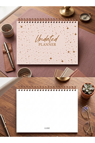 A5 - 15x21 CM - Tarihsiz 52 Haftalık Planlayıcı - Planner - Karton Kapaklı - Spiralli - Özel Seri