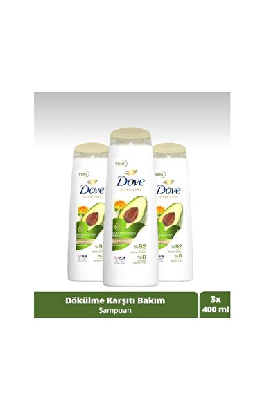 Dove Ultra Care Saç Bakım Şampuanı Dökülme Karşıtı Bakım Avokado Özü 400 ml x...