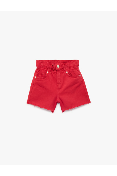 Koton Βαμβακερό ψηλόμεσο τζιν σορτς με τσέπες