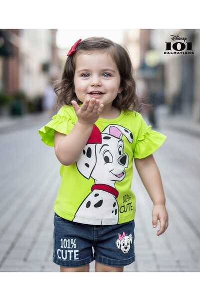 Babyhug Disney طقم تي شيرت بأكمام نصفية وشورت من قماش الجيرسي المفرد مع رسوما...
