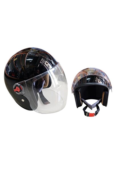 Yerli ÇENESİZ (YARIM) KASK SİYAH