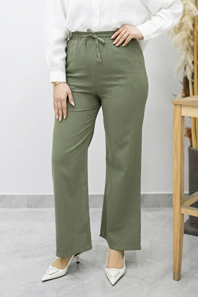 Tesettür Dünyası Παντελόνι - Χακί - Ευρύ πόδι
