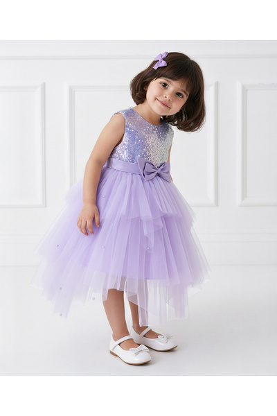 Mark & Mia Sequins Embellished Sleeveless Flared Party Dress - Purple